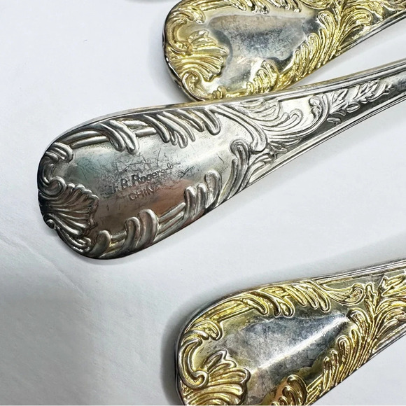 FB Rogers GOLDEN OLD VIENNA Silver Plate Gold Accent Silverware 18 Piece - Picture 4 of 4